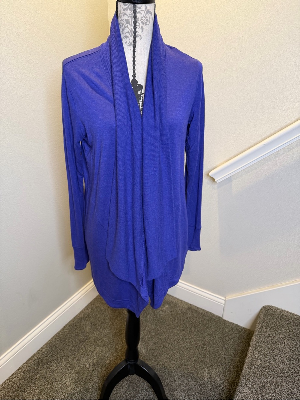 Athleta XS Purple Blue Borealis Pranayama Shawl Draped Knit Cardigan
